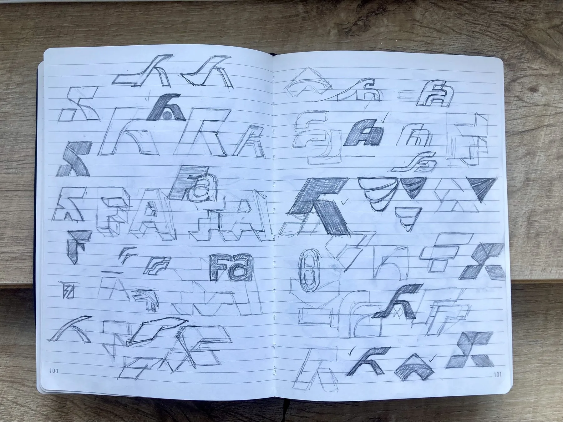 Carnet de recherches, exploration du logo Freyssinet Aero