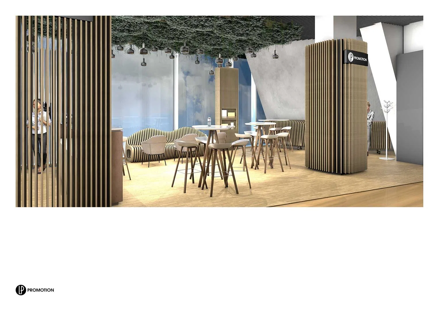 Rendu 3D du stand, vue d'étude 1